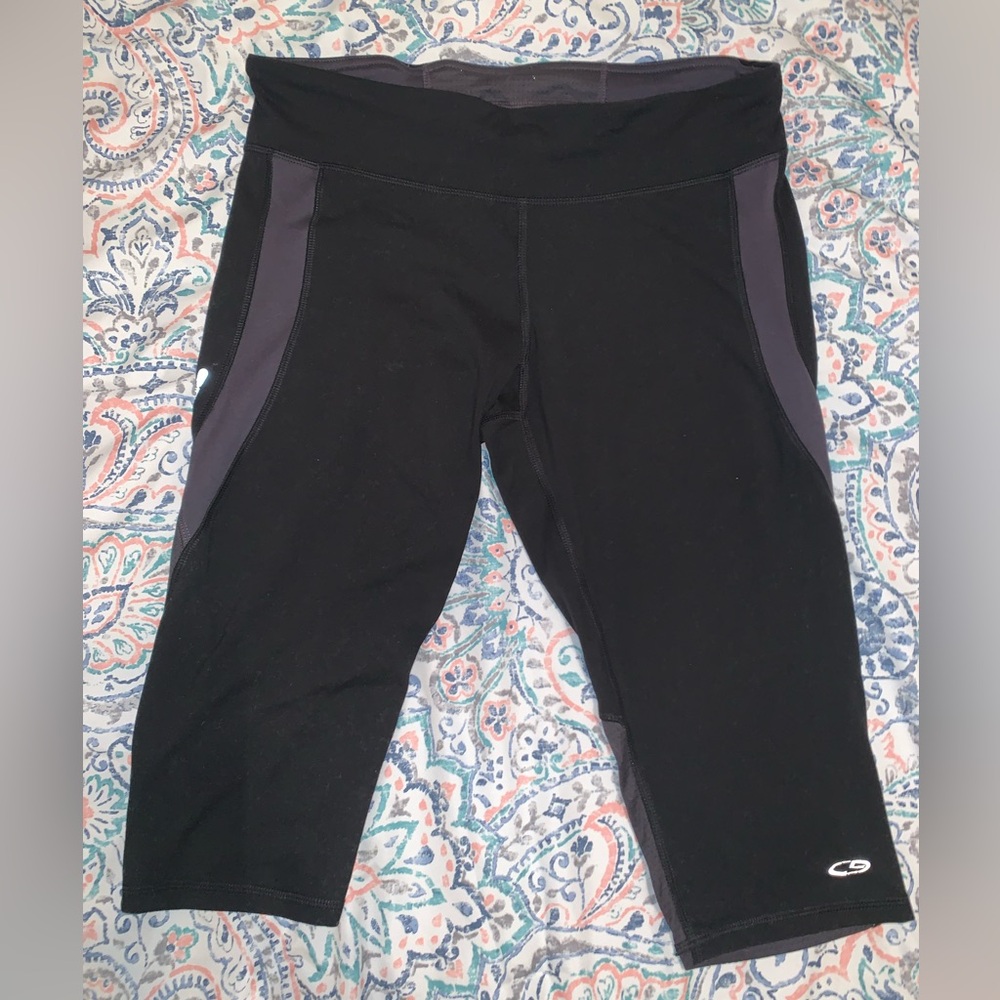 Black and Gray Athletic Capris